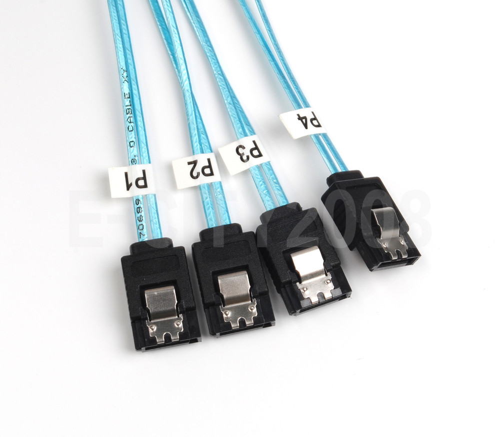 Mini SAS SFF-8643 to 4 SATA 7-pin Hard Disk 6Gbps data Server RAID 1M Blue Cable