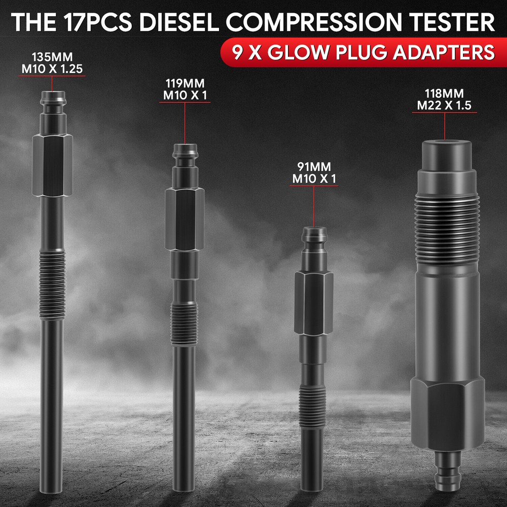 TU-15B Cylinder Diesel Engine Compression Gauges Pressure Meter Tester Tool Kits
