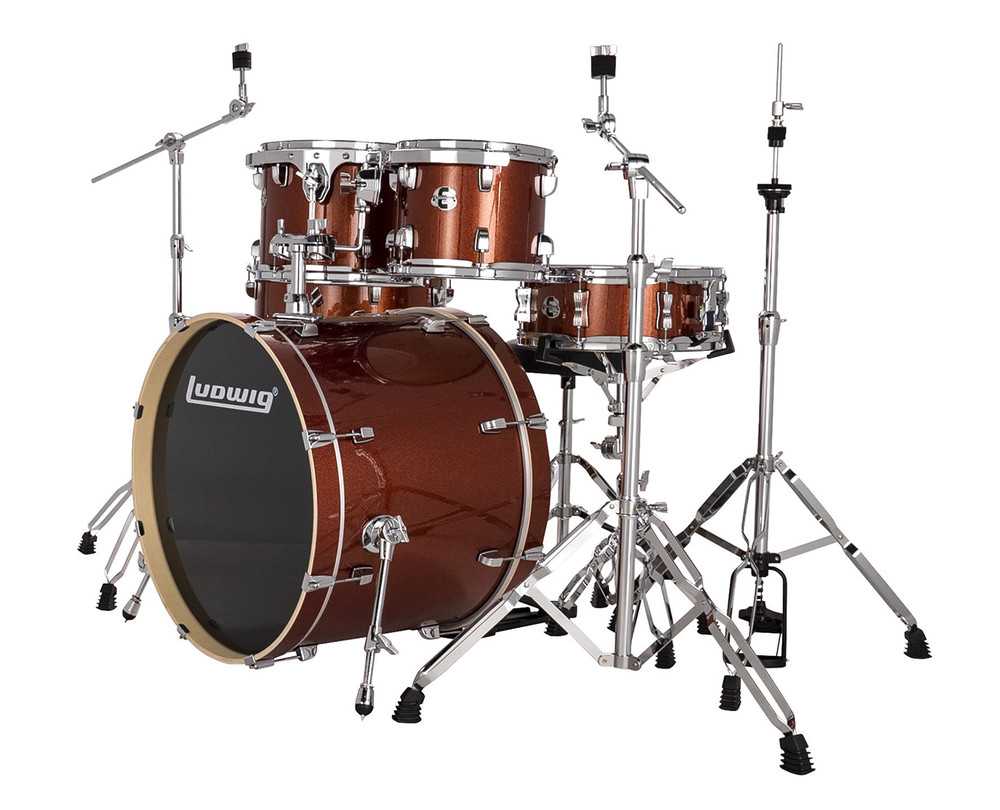 Ludwig Evolution 5-Piece Shell Pack w/22" Kick - Copper Sparkle