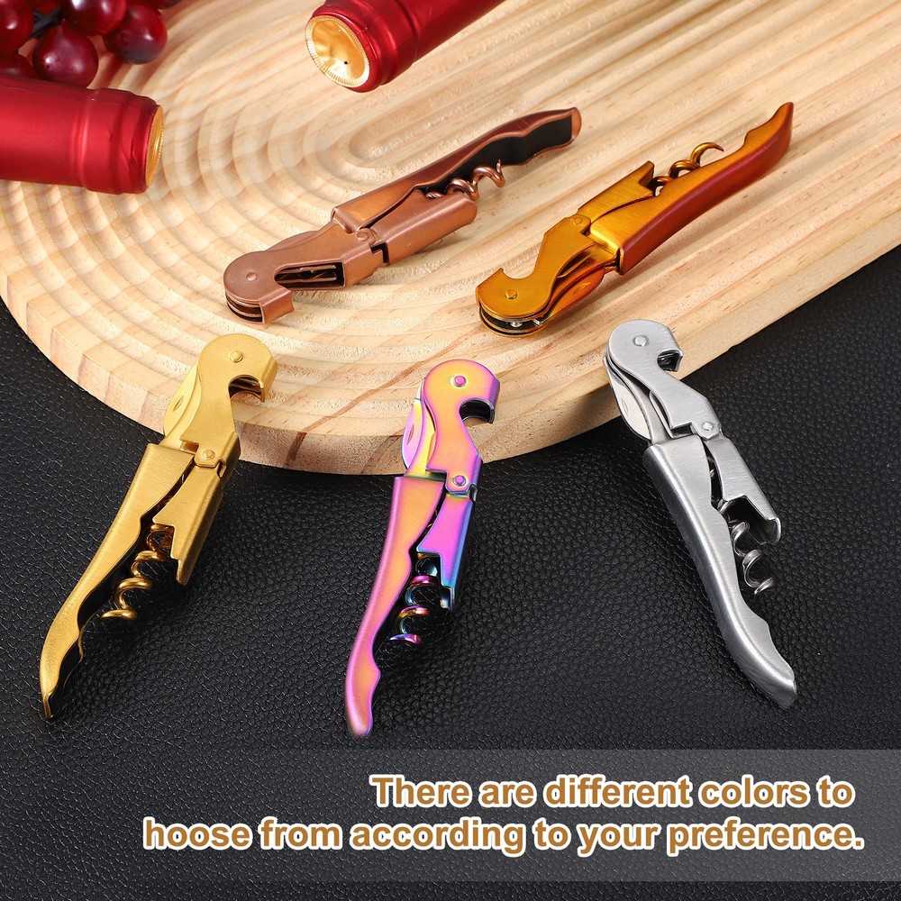 3Pcs 5" Wine Openers Waiter Corkscrew Wine Bottle Opener, Silver