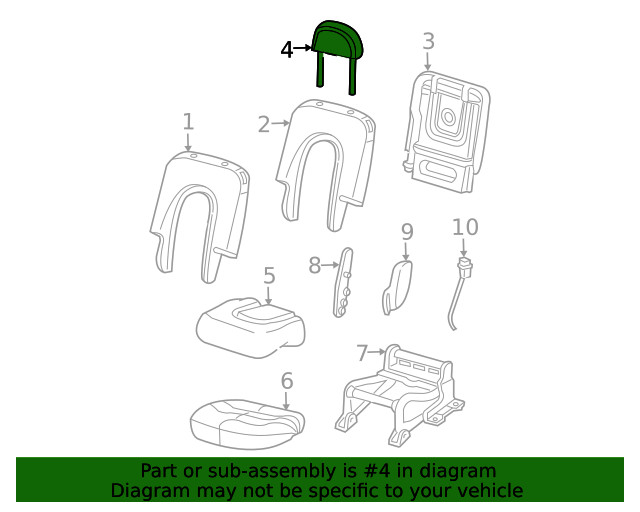 Genuine Ford Headrest 3L2Z-78611A08-EAB