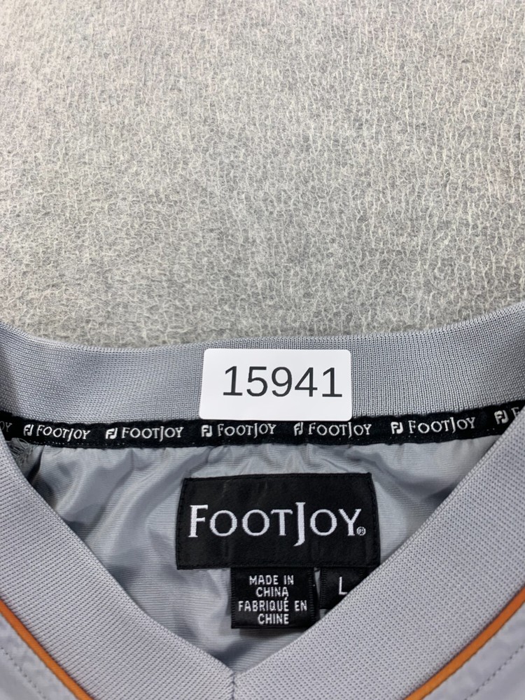 Footjoy Golf Windbreaker Pullover Jacket (Men's Large) Gray/Orange