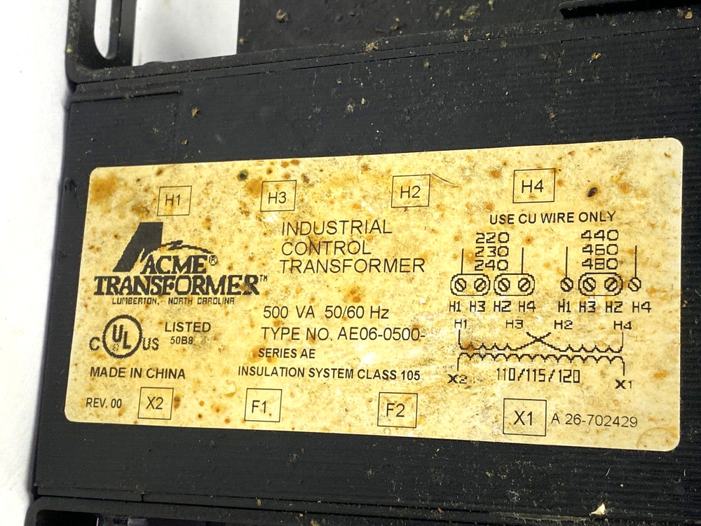 ACME AE06-0500 Industrial Control Transformer Ser. AE
