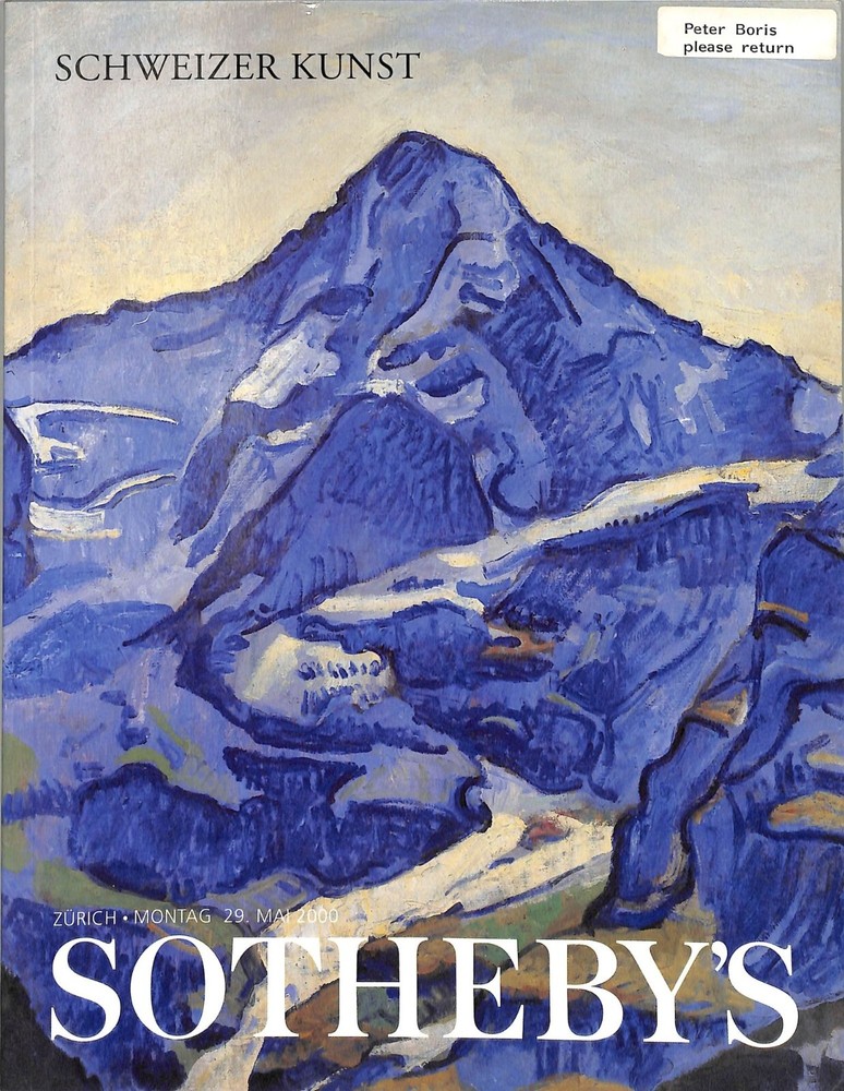 Sotheby's Schweizer Kunst Art Auction Catalog May 29, 2000