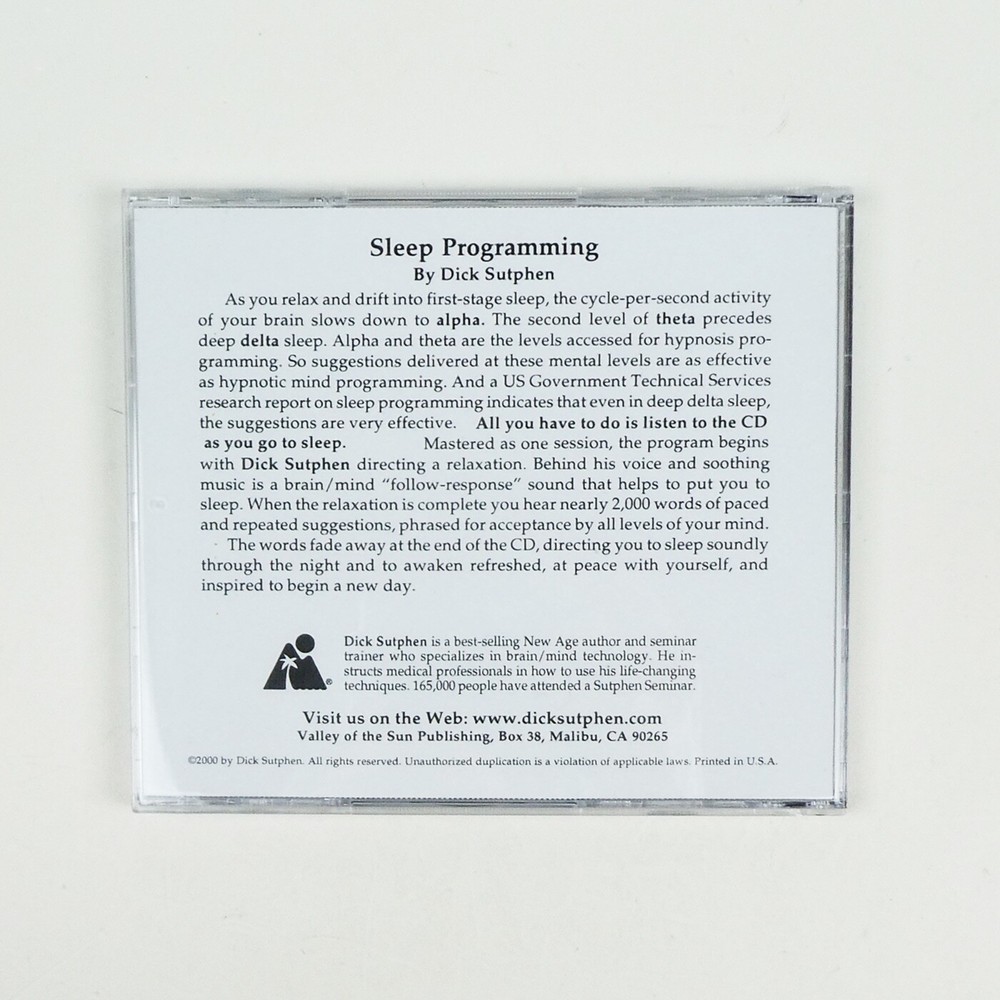 GET WELL Sleep Programming Self Hypnosis CD Dick Sutphen HEALING RECUPERATE HEAL