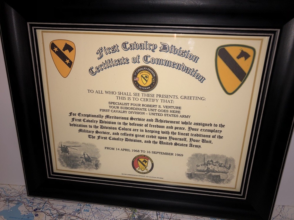 1ST CAVALRY DIVISION / COMMEMORATIVE - CERTIFICATE OF COMMENDATION