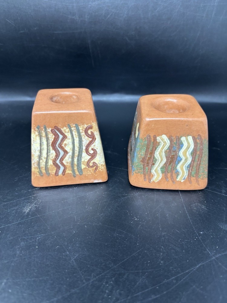 Small Peruvian Clay Taper Candle Holder Cusco Peru