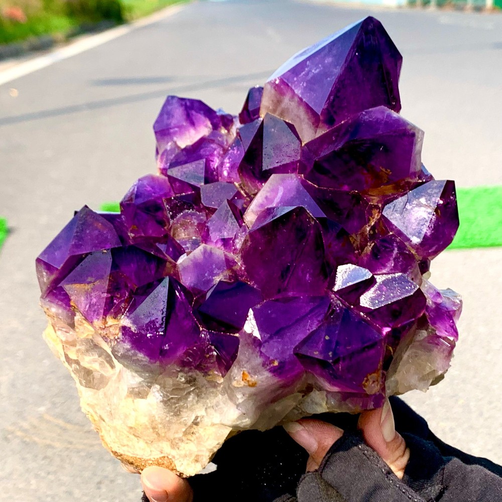 4.6LB Natural Amethyst geode quartz clustercrystal specimen Healing