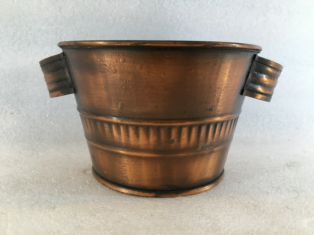 Country Ware Small Metal Planter w/Side Handles Mexico