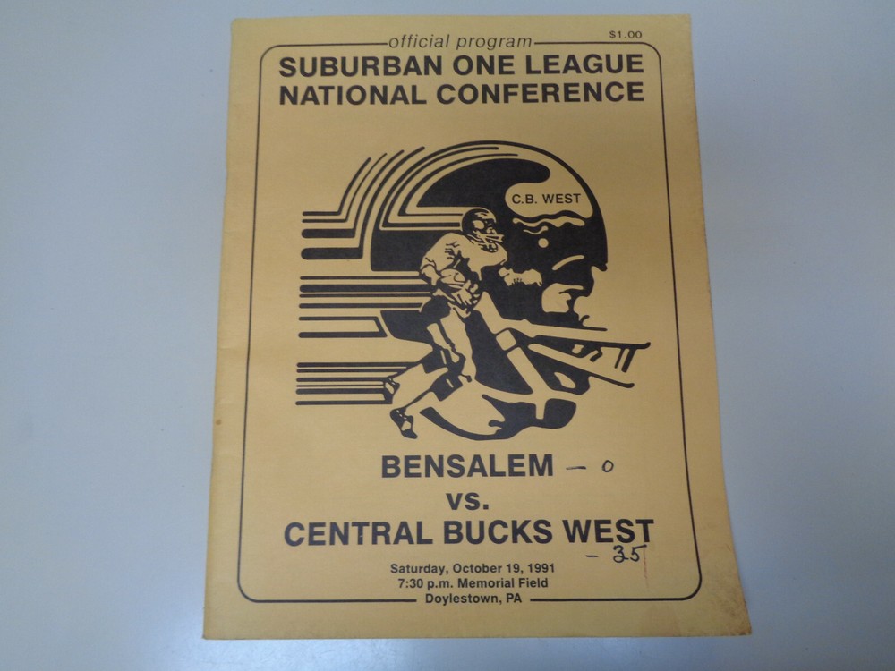 Central Bucks West vs Bensalem High School Football Program 1991