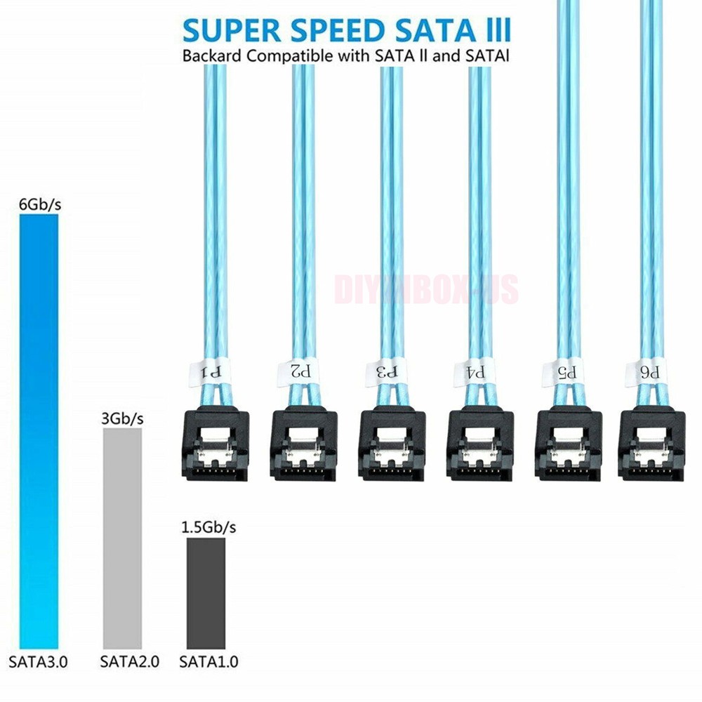 SSD 6 SATA 7pin to 6 SATA 7pin Target Hard Disk 6Gbps Data Server Raid Cable 1M