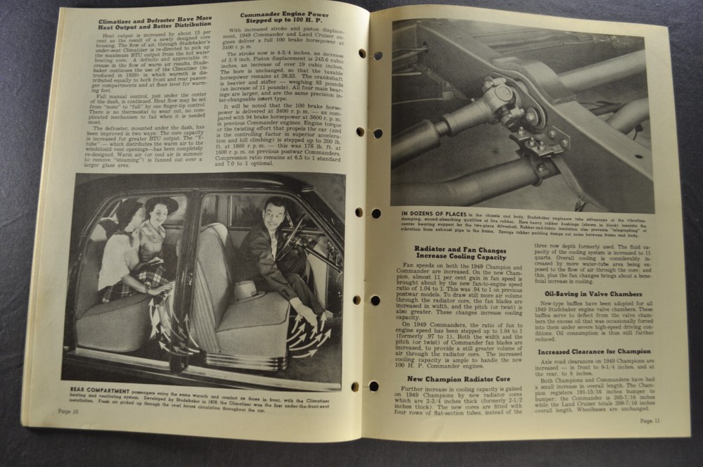 1949 Studebaker Sales Training Bulletin Commander Champion Excellent Original 49