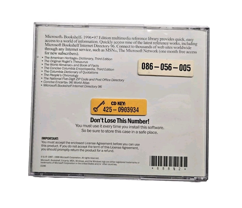 Microsoft Bookshelf 1996-97 Edition Designed for Windows 95