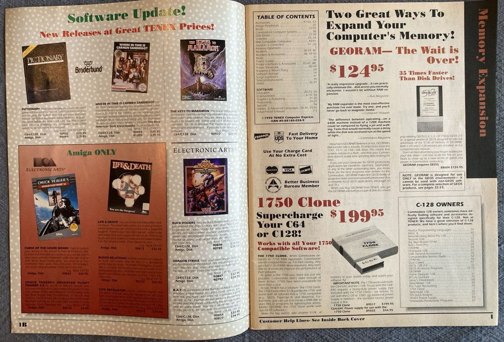 Vtg 1990 Tenex Catalog "Everything Book for Commodore & Amiga Computers" 59pgs