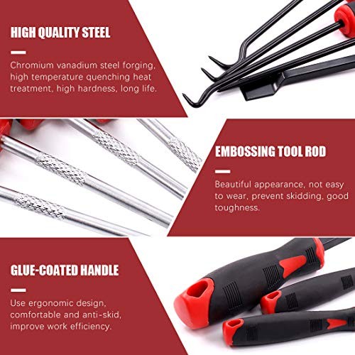 Swpeet 9Pcs Long Hook Set with Magnetic Telescoping Tool Kit, Precision