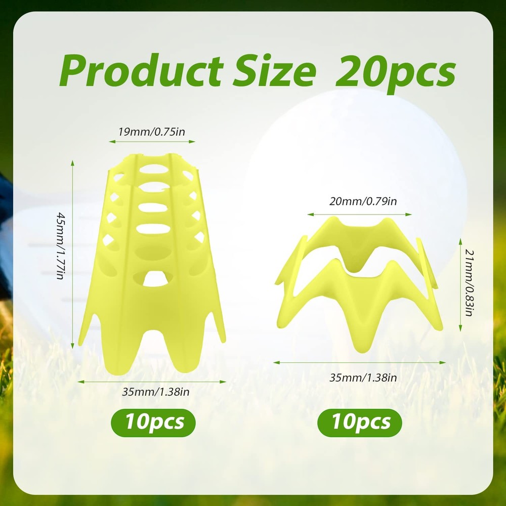 AIEX 20pcs Golf Tees, Plastic Simulator Tees Practice Training Mat...