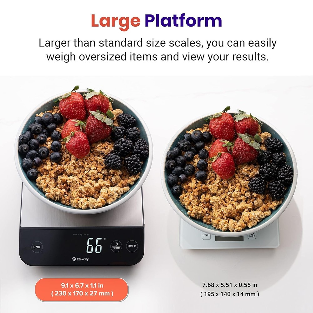 USB Rechargeable Kitchen Scale - Precise Grams/Ounces, Waterproof Design
