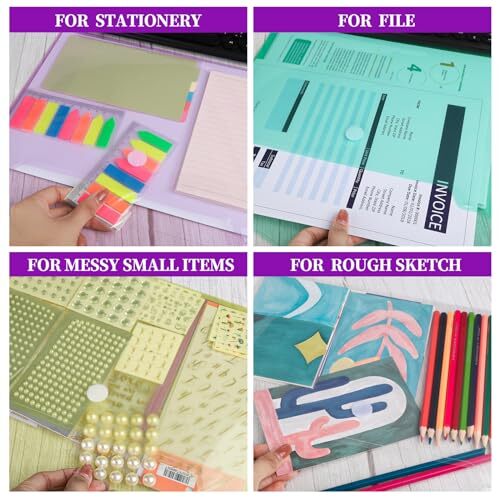 Plastic Envelopes, 8 Pack Plastic Folders for Documents, A4 Plastic File