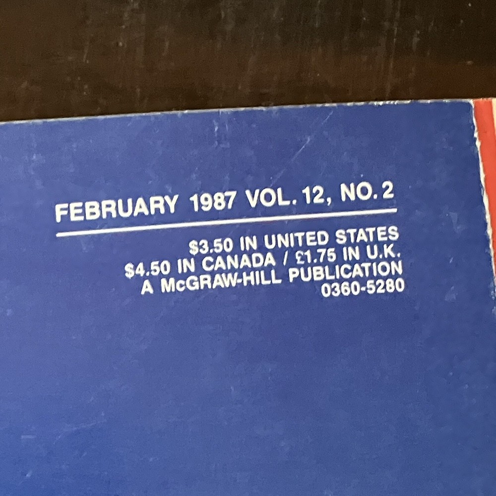 February 1987 Byte computer magazine Wood Computer School Desk Cover
