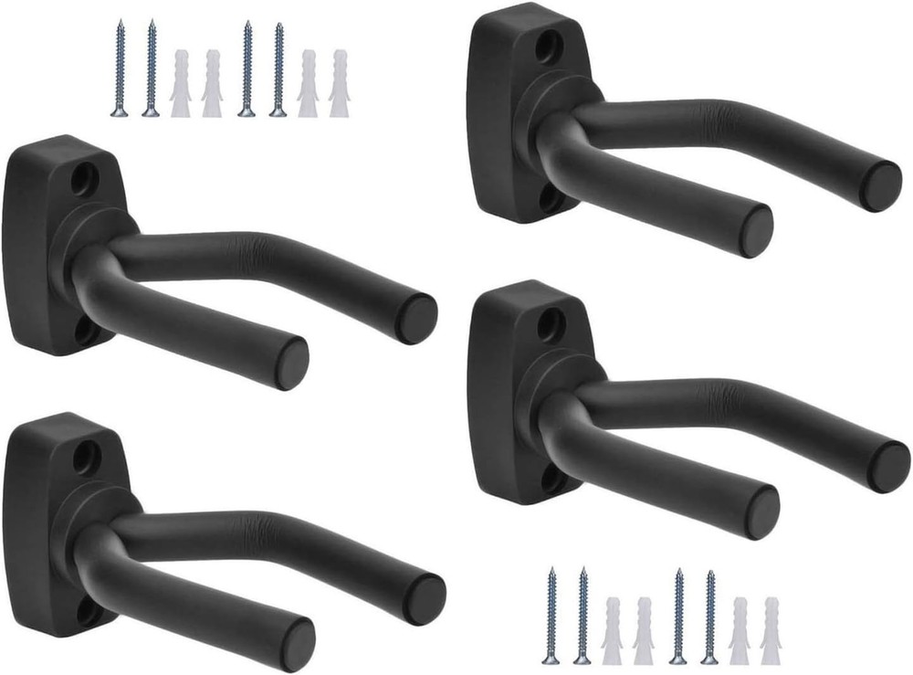 Elegant 4-Pack Adjustable Guitar Wall Hanger – Securely Display Any Instrument