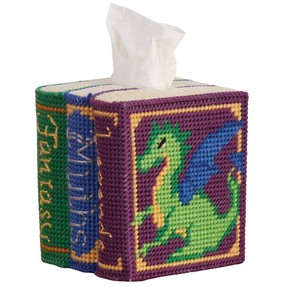Herrschners® Myths & Legends Book Stack Tissue Box Plastic Canvas Kit