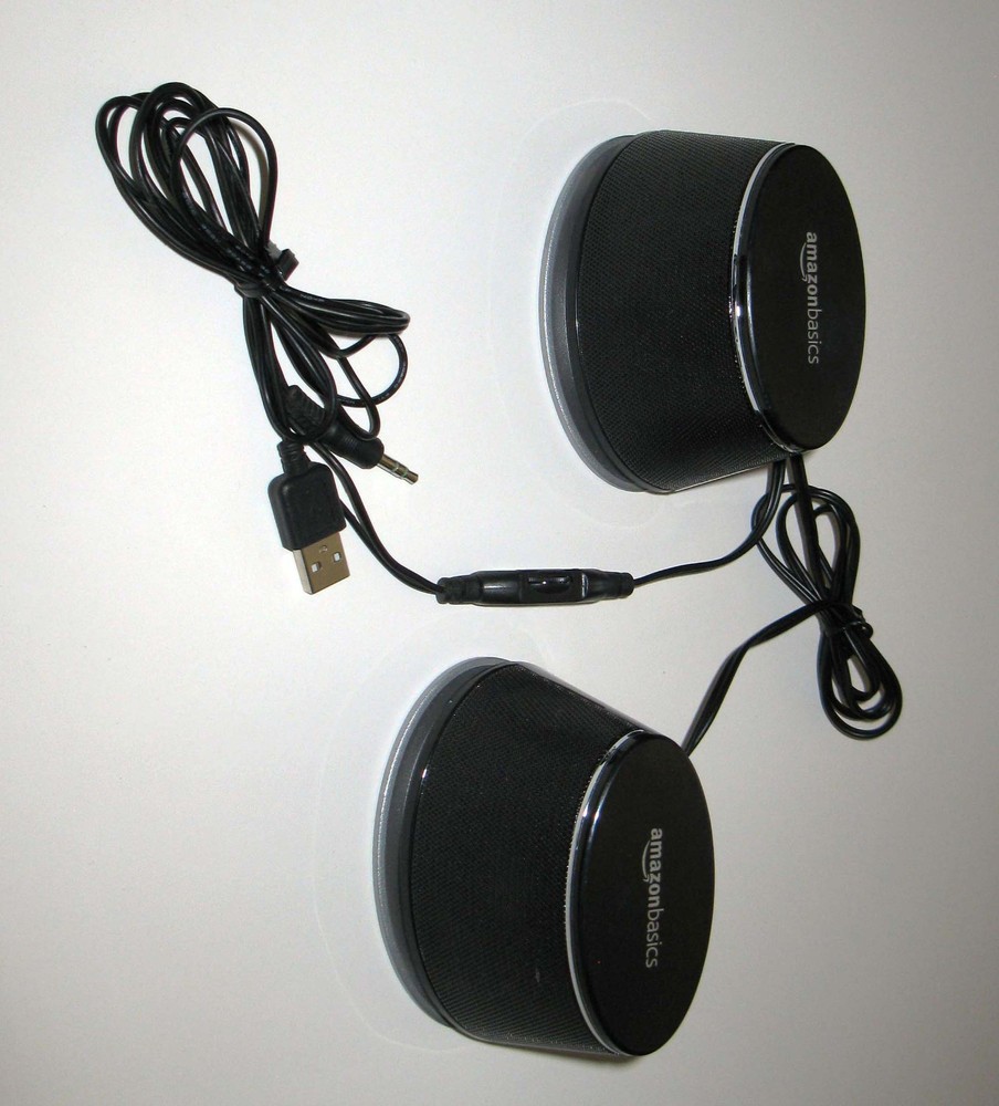AmazonBasics USB Powered Computer Speakers with Dynamic Sound V620Black TESTED