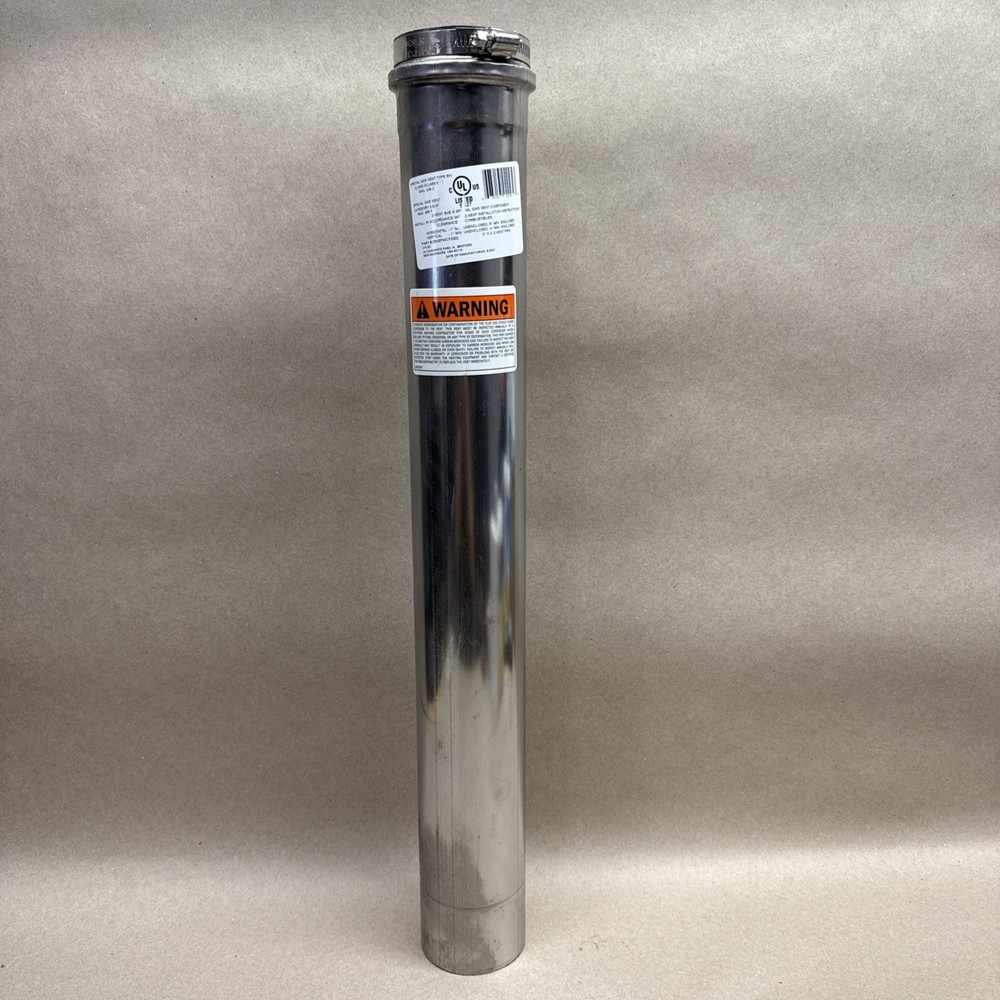 Z-Flex Z-Vent 3" x 2' Stainless Steel Vent Pipe (2SVEPWCF0302)