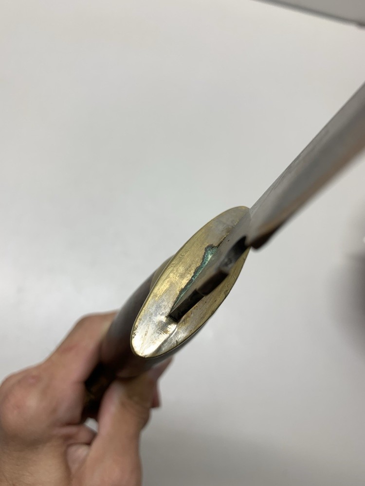 Vintage Mexico Brass Eagle Head Wood Handle Fixed Blade Knife