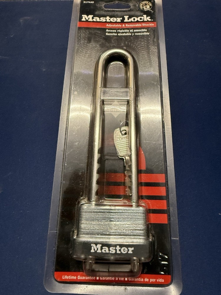 Master Lock 517D Padlock 2 -3/4" - 5-3/8" Long Adjustable Shackle