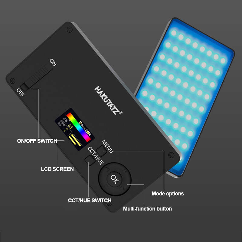 Hakutatz Pocket Size AW RGB LED Light iOS Android Apps Control Video Vlog Effect