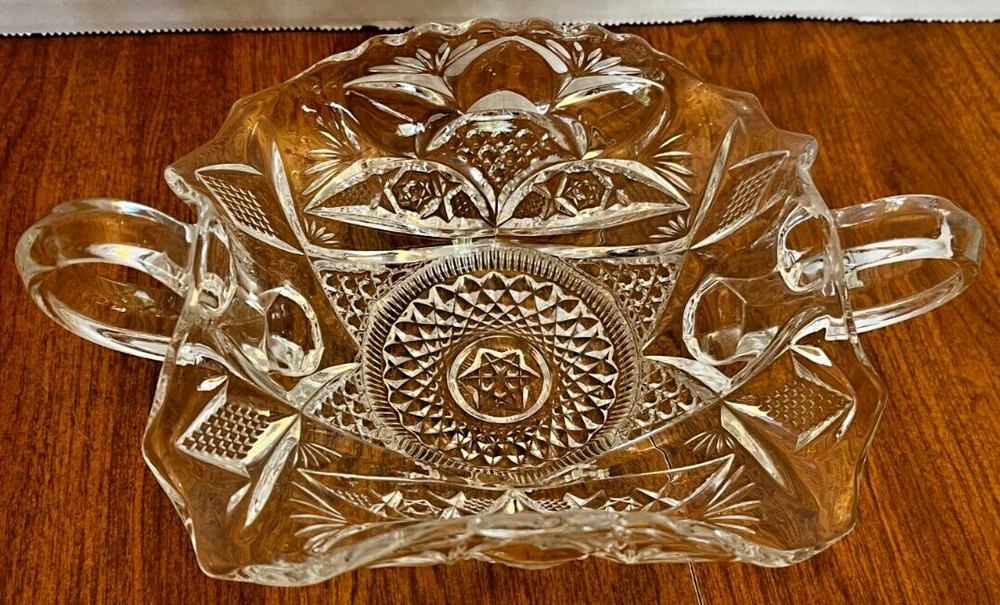 Candy/bread dish with handles crystal clear