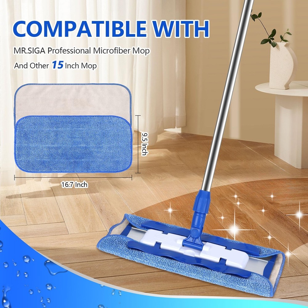 Microfiber Cleaning Cloth Compatible with MR SIGA Professional Microfiber Mop...
