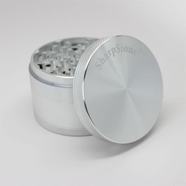 SharpStone XXL 3.5” Hard Top 4 Piece Grinder SILVER AUTHENTIC