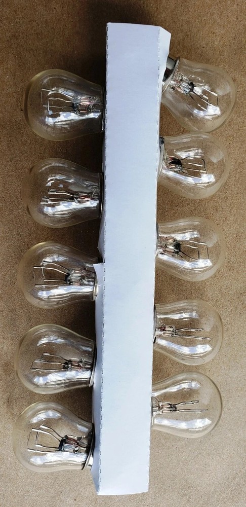Box of 10 pcs #1157(1034) Clear Bulb DUAL ELEMENT TAIL & BRAKE LIGHT BULBS