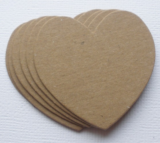 {5} CHUNKY HEARTS - Raw Bare Unfinished Chipboard Die Cuts
