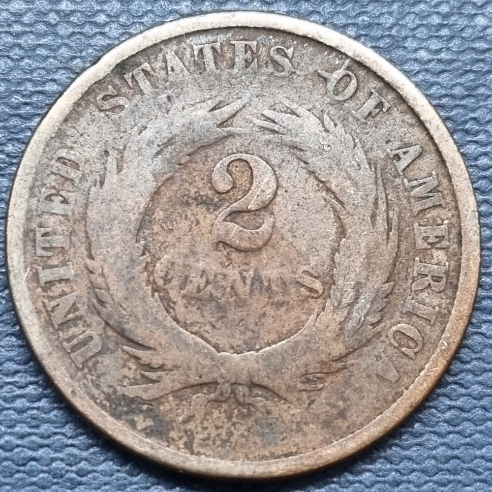 1864 Two Cent Piece 2c Circulated #83953