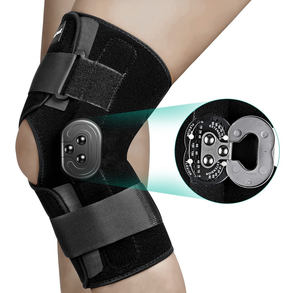 NEENCA Hinged Knee Brace Knee Immobilizer with Locking Dials & Side Stabilize...