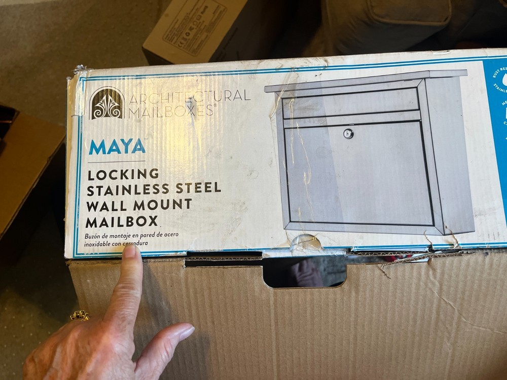 Architectural Mailboxes 2417PS-10 MAYA Wall Mounted Locking Mailbox - Stainless