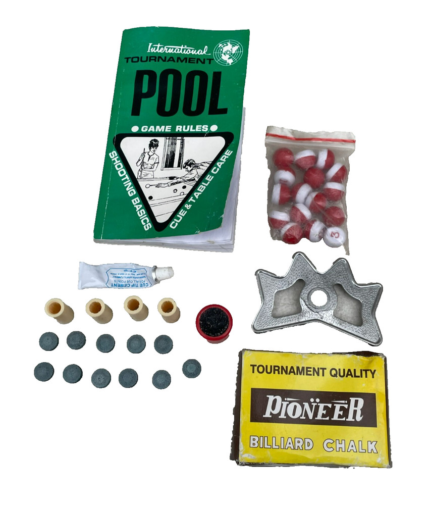 Billiards Pool Cue Repair Kit, Replacement Tips, / Book