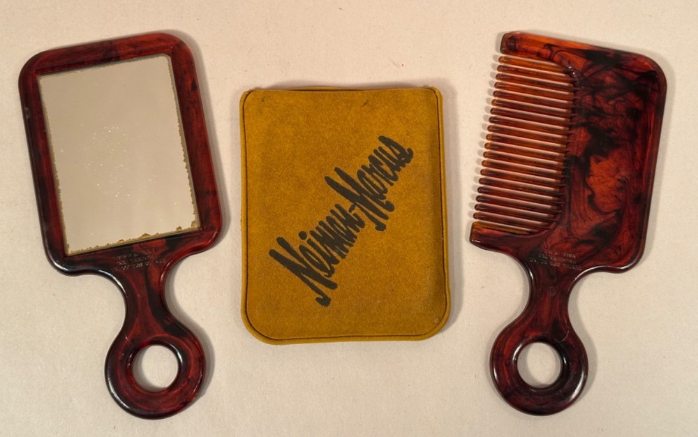 Neiman-Marcus Comb & Mirror Set, Mid-Century