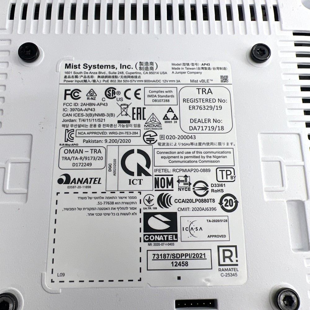 Mist Systems by Juniper AP43-US Premium 802.11ax WiFi & BLE Array Access Point