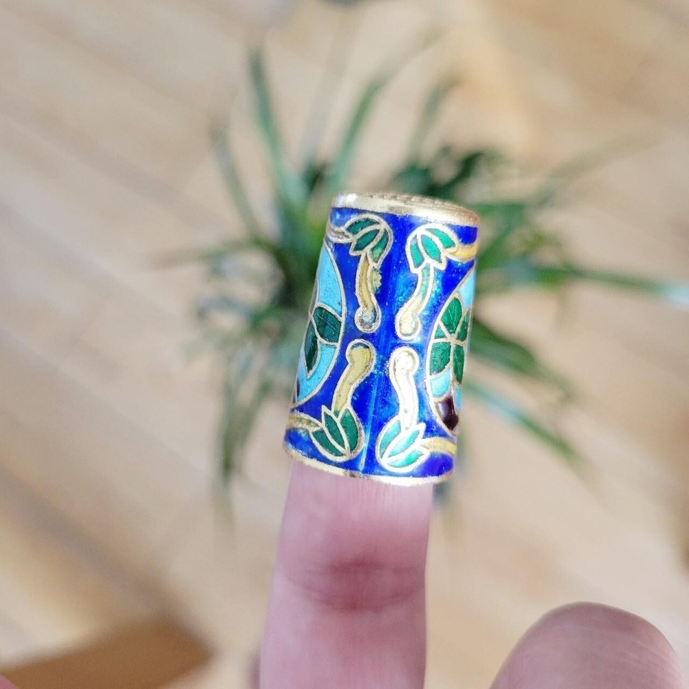 Vintage Cloisonne Owl Thimble