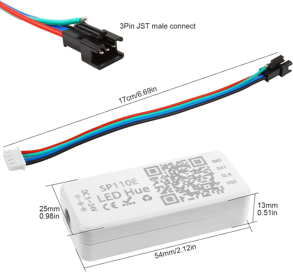 WS2812B WS2811 LED Strip Light Mini LED RF WiFi Bluetooth Music Pixel Controller