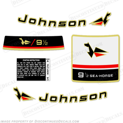 Fits Johnson 1966 9.5hp Decals