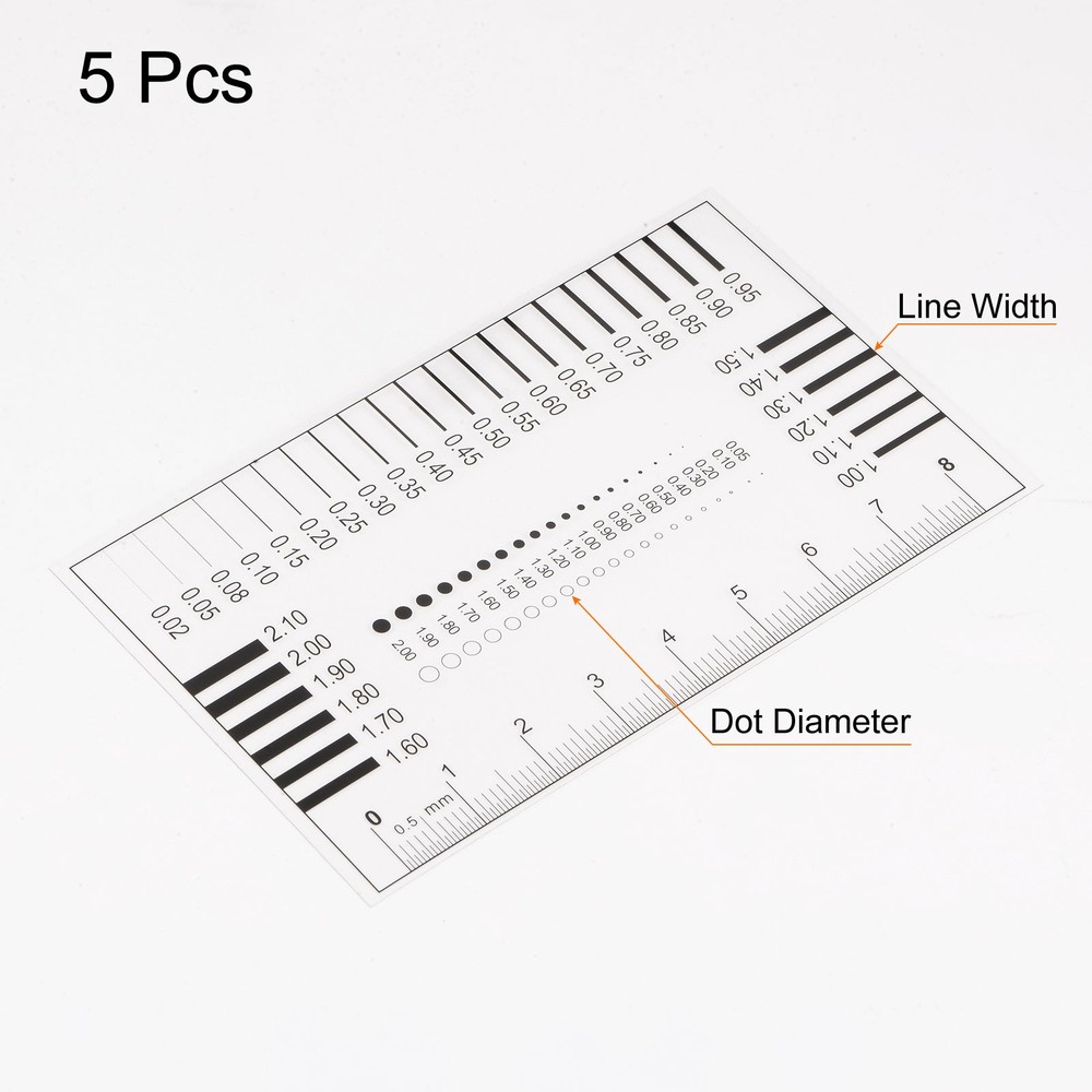 5pcs Transparency SEC Size Estimation Chart 8cm Diameter Line
