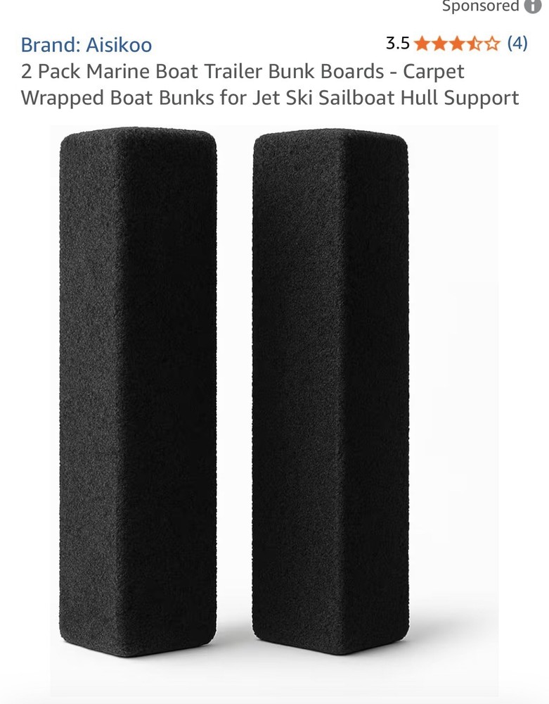 2 Pack Carpeted Boat Trailer Bunk