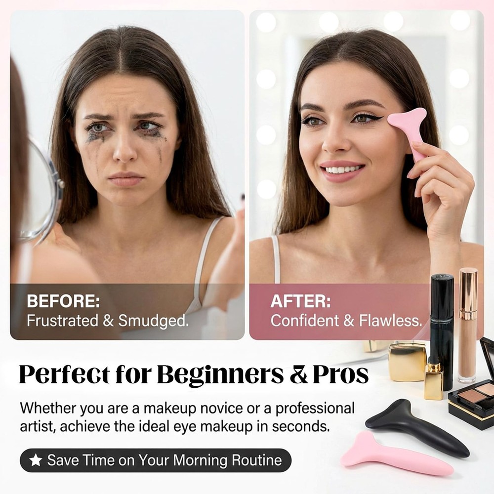 Mascara Shield Applicator Guard - Reusable Eyeliner Stencils Eyeshadow Tool