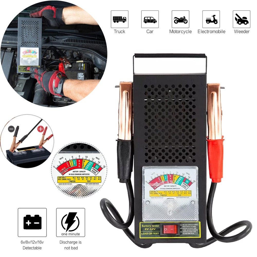6-12V Car Battery Quick Test: 100Amp Battery Load Analyzer, 5 Sec Fast Test!