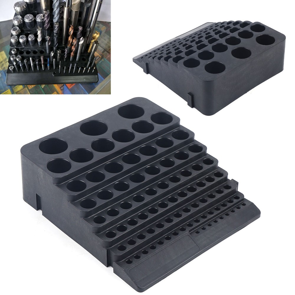 Storage Holder Drill Bit Collet Tool Box Rack Organizer Stand Container 84 Holes