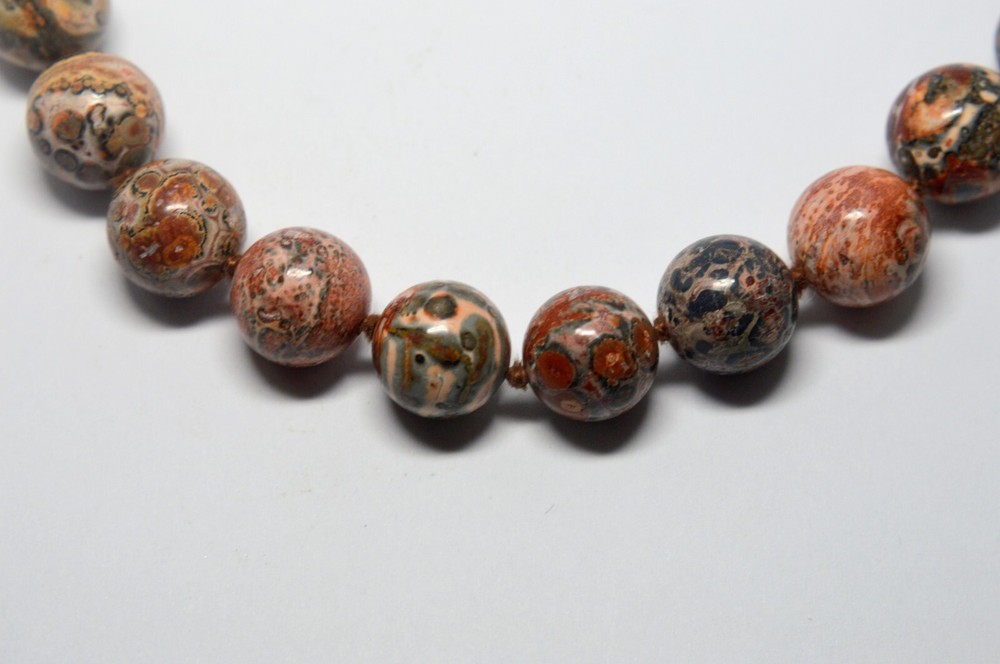 NATURAL POLISHED LEOPARD JASPER ROUND NECKLACE
